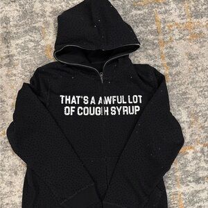 Black Hoodie with White Text